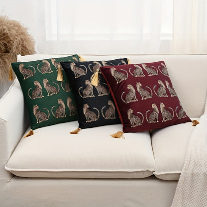 Luxury Meets Comfort: Elegant Dutch Leopard Throw Pillow